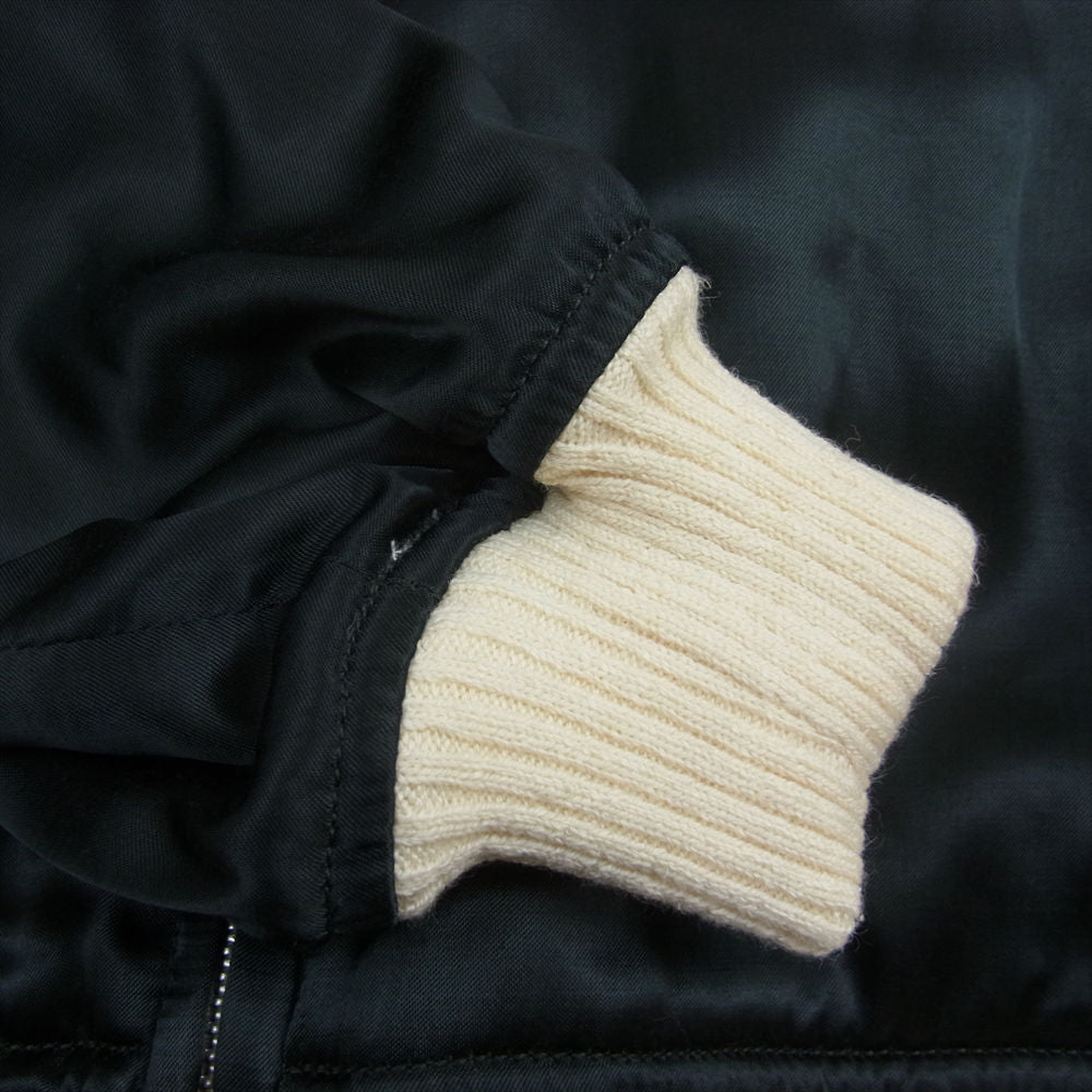 THE FLAT HEAD ザフラットヘッド 鷹虎 サテン×サテン リバーシブル スカジャン サテン ジャンパー ジャケット グリーン系【美品】【中古】