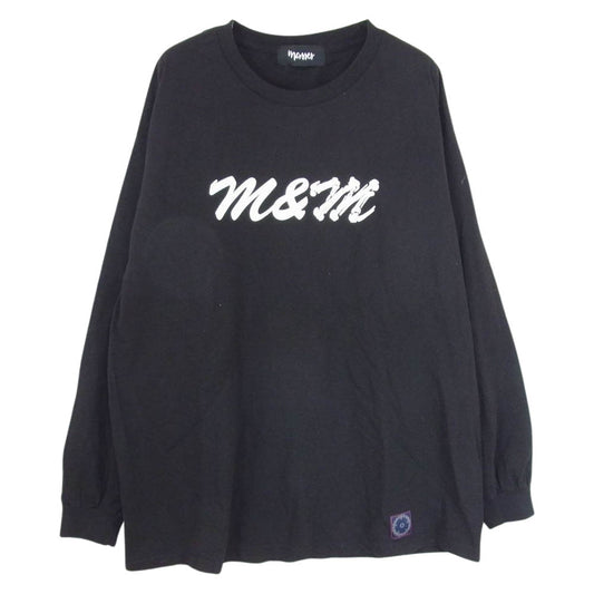 エムアンドエム 21AW × MASSES PRINT L/S TEE マシス コラボレーション プリント ロンT ブラック系 サイズ表記無【中古】