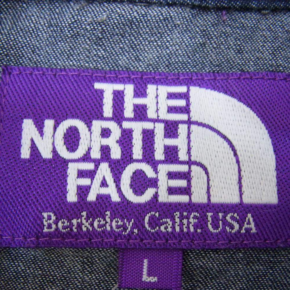 THE NORTH FACE ノースフェイス NT3759N PURPLE LABEL パープルレーベル Denim Ranch Shirt デニム ランチ シャツ インディゴブルー系 L【中古】