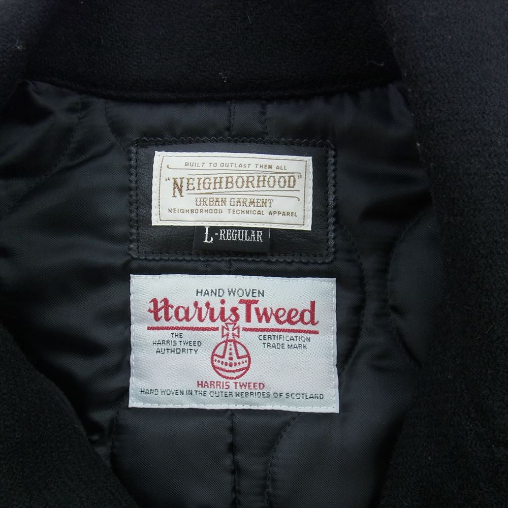 NEIGHBORHOOD ネイバーフッド 132AQNH-JKM05 Pea Coat ハリスツイード Pコート ブラック系 L【中古】