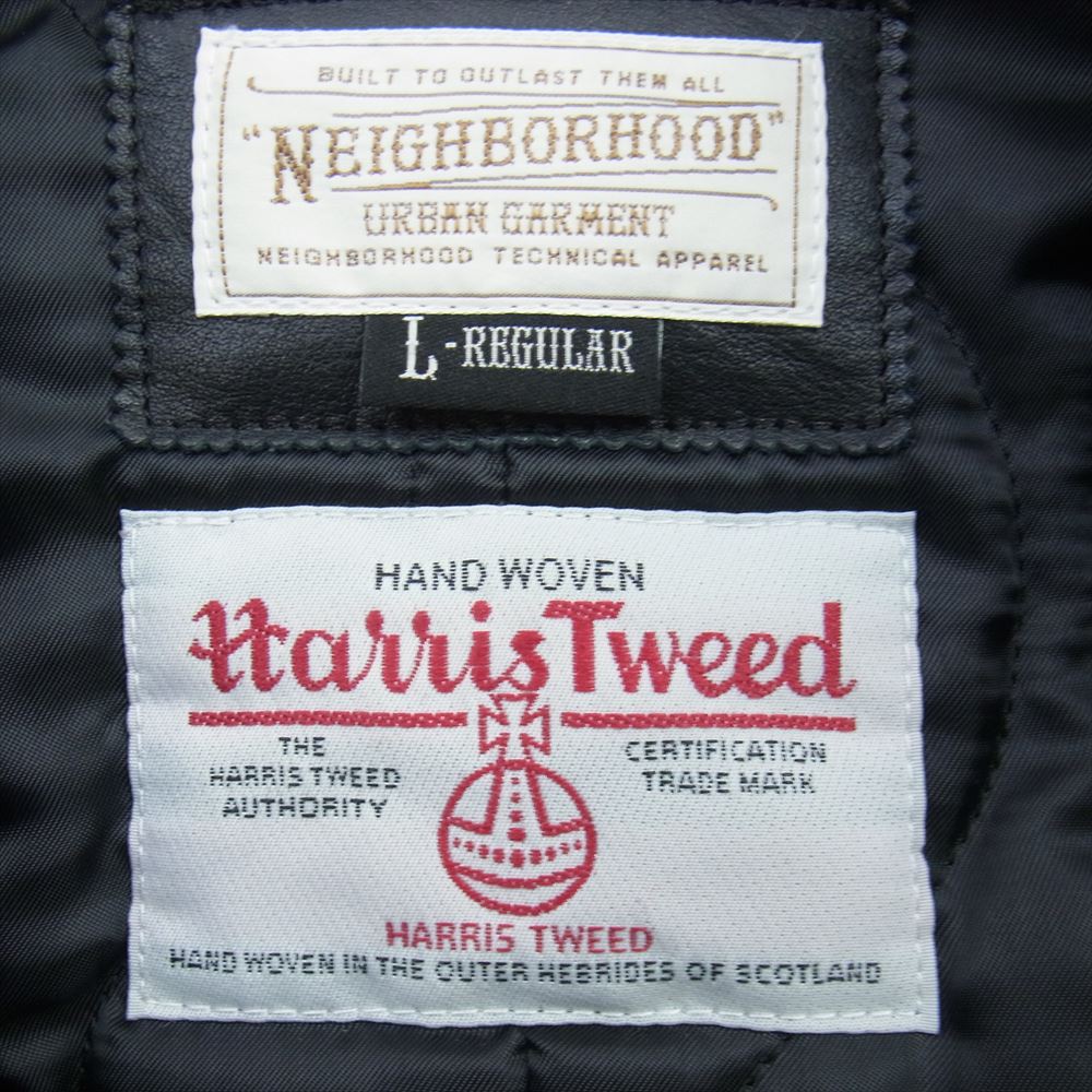 NEIGHBORHOOD ネイバーフッド 132AQNH-JKM05 Pea Coat ハリスツイード Pコート ブラック系 L【中古】