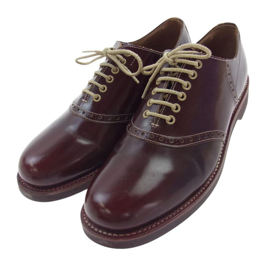 GLADHAND & Co. グラッドハンド 606S GHEB SADDLE SHOES サドル レザー ドレス シューズ レッド ワインレッド系 27【中古】