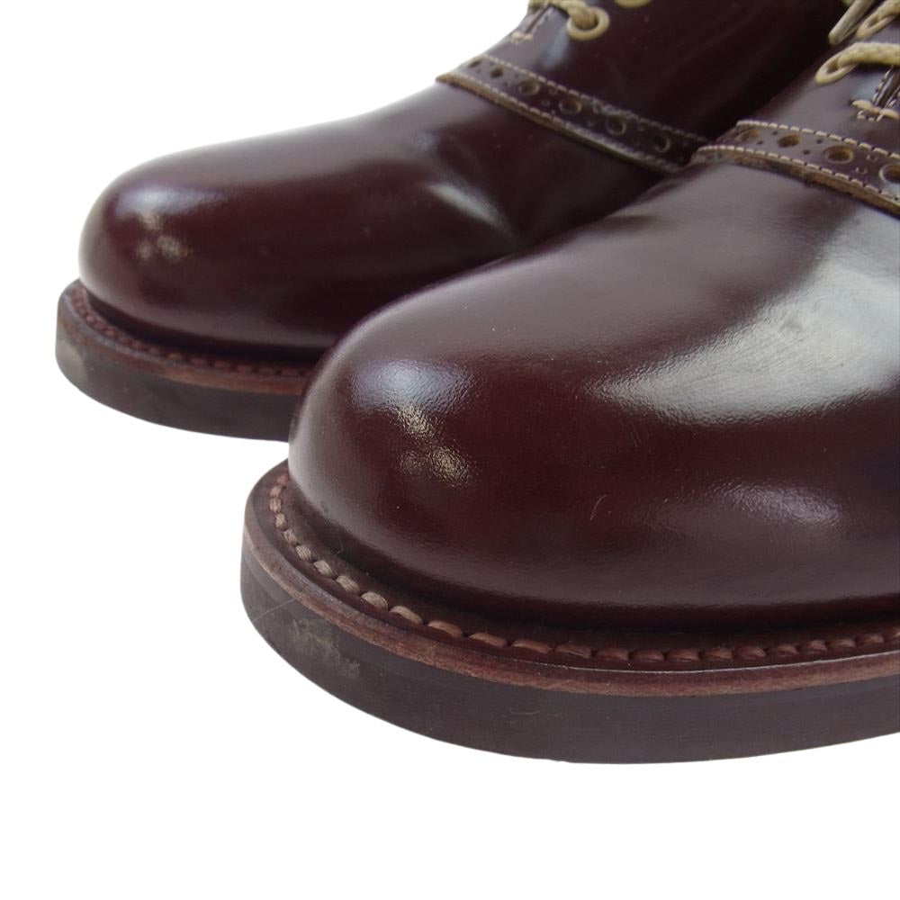 GLADHAND & Co. グラッドハンド 606S GHEB SADDLE SHOES サドル レザー ドレス シューズ レッド ワインレッド系 27【中古】