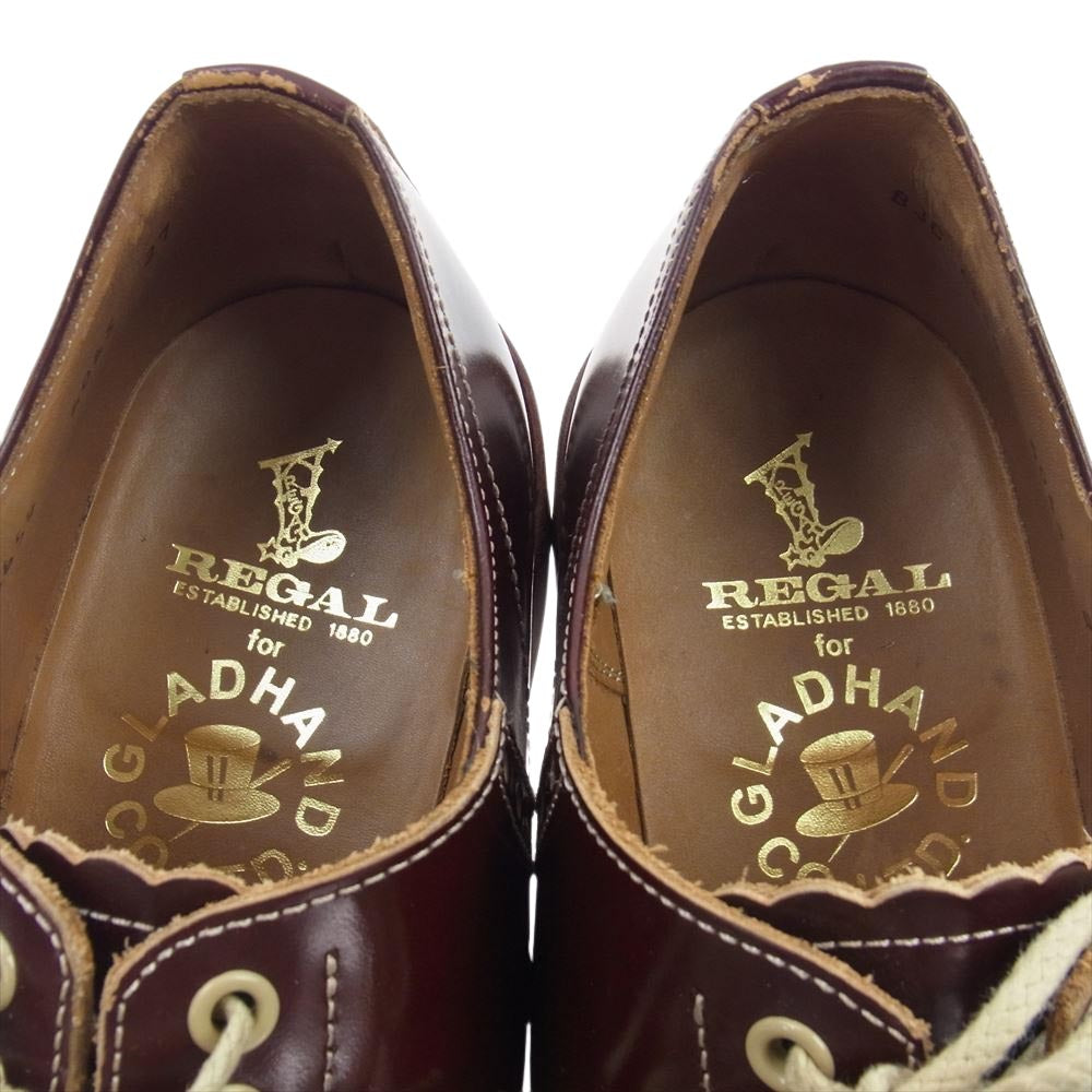 GLADHAND & Co. グラッドハンド 606S GHEB SADDLE SHOES サドル レザー ドレス シューズ レッド ワインレッド系 27【中古】