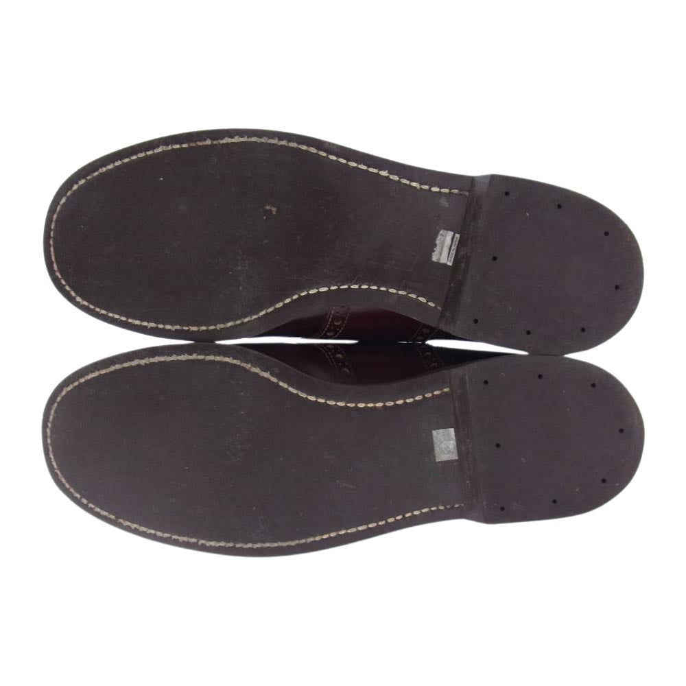 GLADHAND & Co. グラッドハンド 606S GHEB SADDLE SHOES サドル レザー ドレス シューズ レッド ワインレッド系 27【中古】