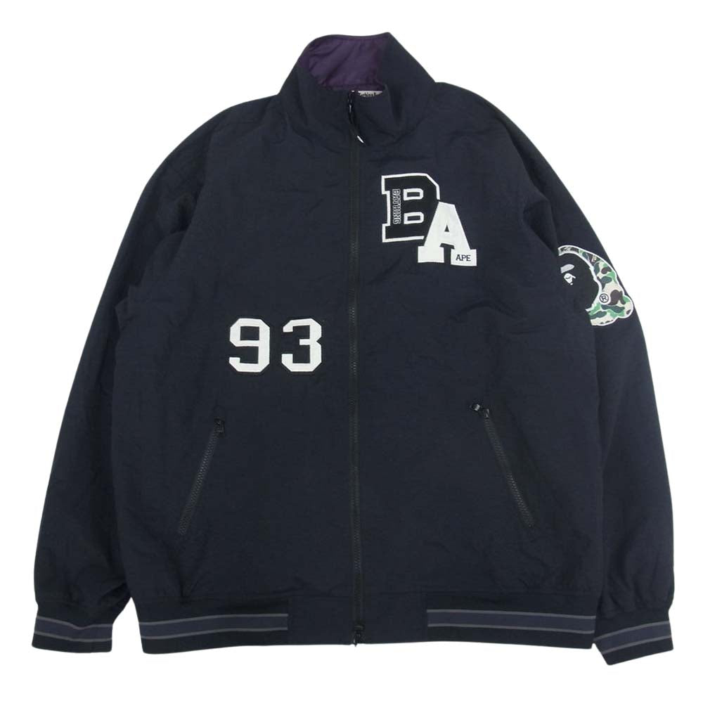 A BATHING APE アベイシングエイプ 001LJJ301005M Patchwork Loose Fit Light JACKET パッチワーク ナイロン ジャケット  ダークネイビー系 M【中古】