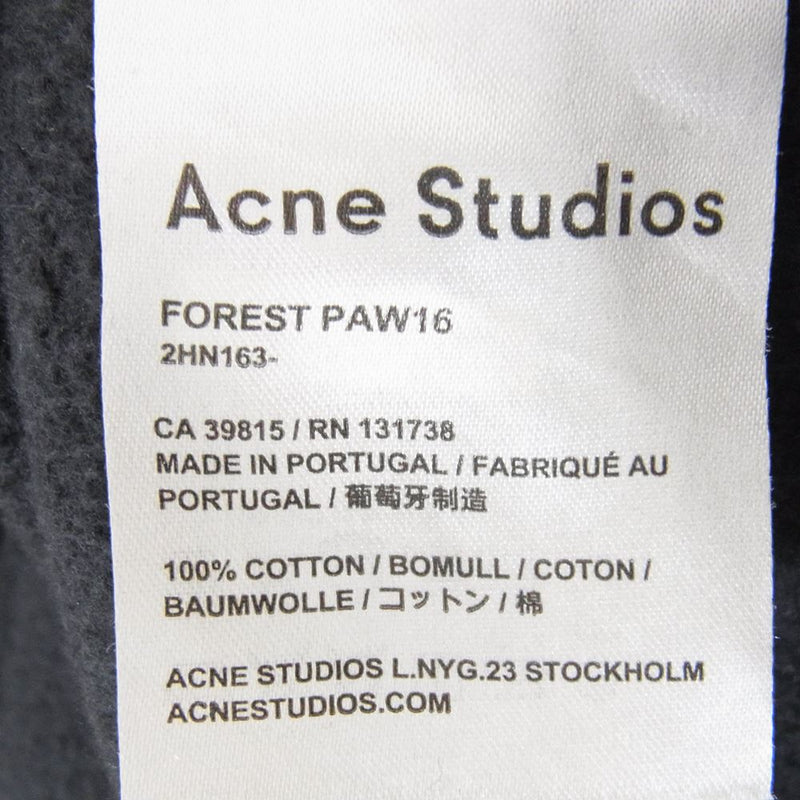 ACNE STUDIOS アクネストゥディオズ FOREST PAW16 ドロップショルダー Uネック スウェット チャコール系 XL【中古】