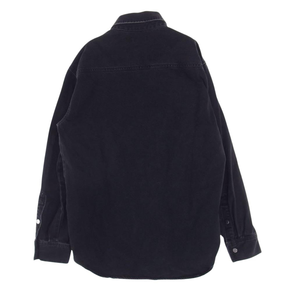 RAF SIMONS ラフシモンズ 19AW 192-241-10134 Carry Over Slim Fit Denim Shirt オーバーサイズ デニム シャツ ブラック系 M【中古】