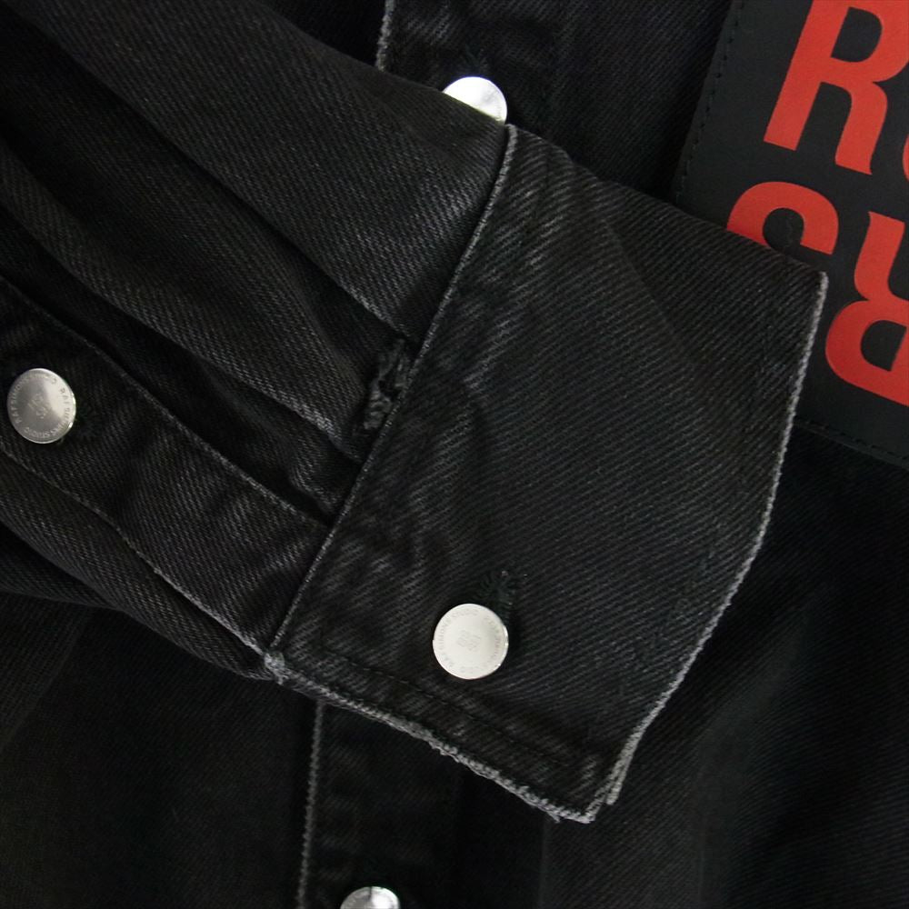 RAF SIMONS ラフシモンズ 19AW 192-241-10134 Carry Over Slim Fit Denim Shirt オーバーサイズ デニム シャツ ブラック系 M【中古】
