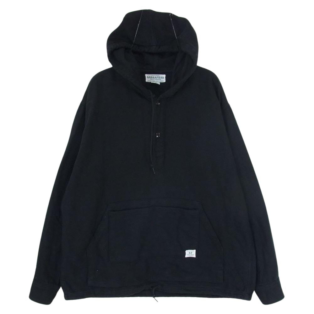 SASAFRAS ササフラス BUD SHELL コットン プルオーバー パーカー ブラック系 M【中古】