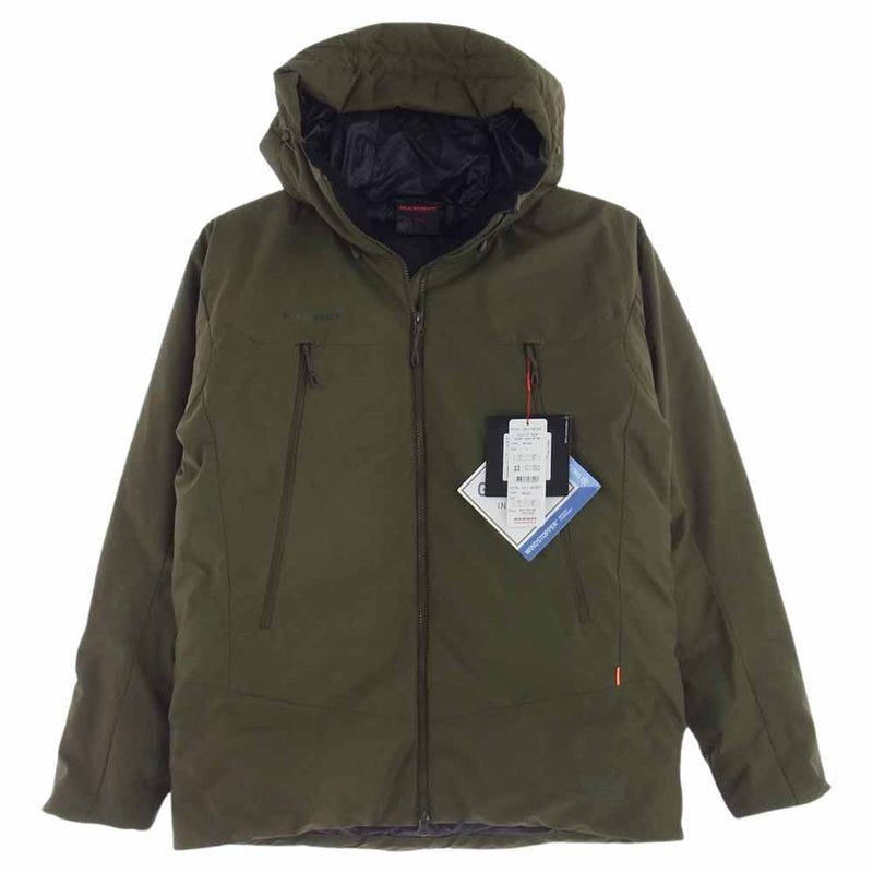 Mammut マムート 1011-00780  Crater SO Thermo Hooded Jacket AF Men クレーター ソフトシェル サーモ フーデッド ジャケット カーキ系 XL【極上美品】【中古】