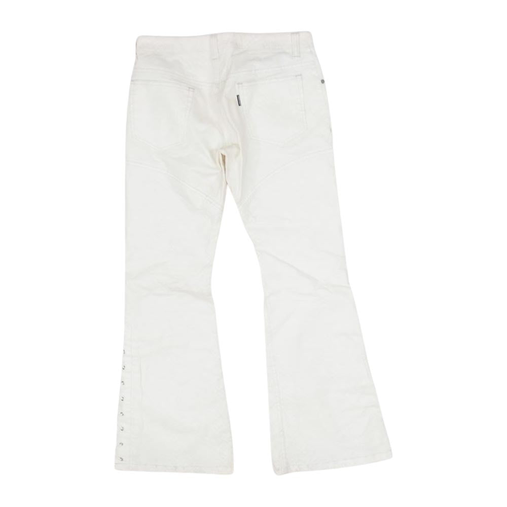 TORNADO MART トルネードマート TPT-6231 編み上げ レースアップ ジョッパーズ ブーツカット フレア パイソン柄 パンツ ホワイト系 M【中古】