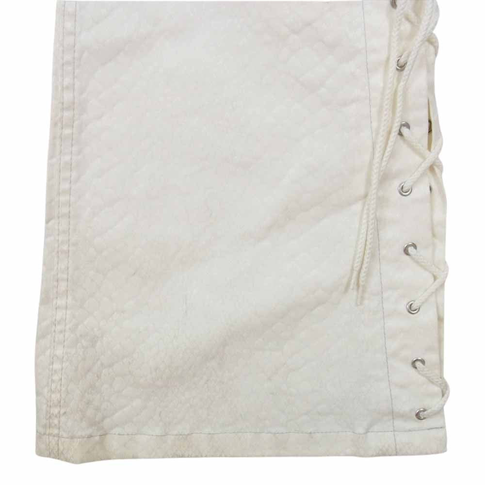 TORNADO MART トルネードマート TPT-6231 編み上げ レースアップ ジョッパーズ ブーツカット フレア パイソン柄 パンツ ホワイト系 M【中古】