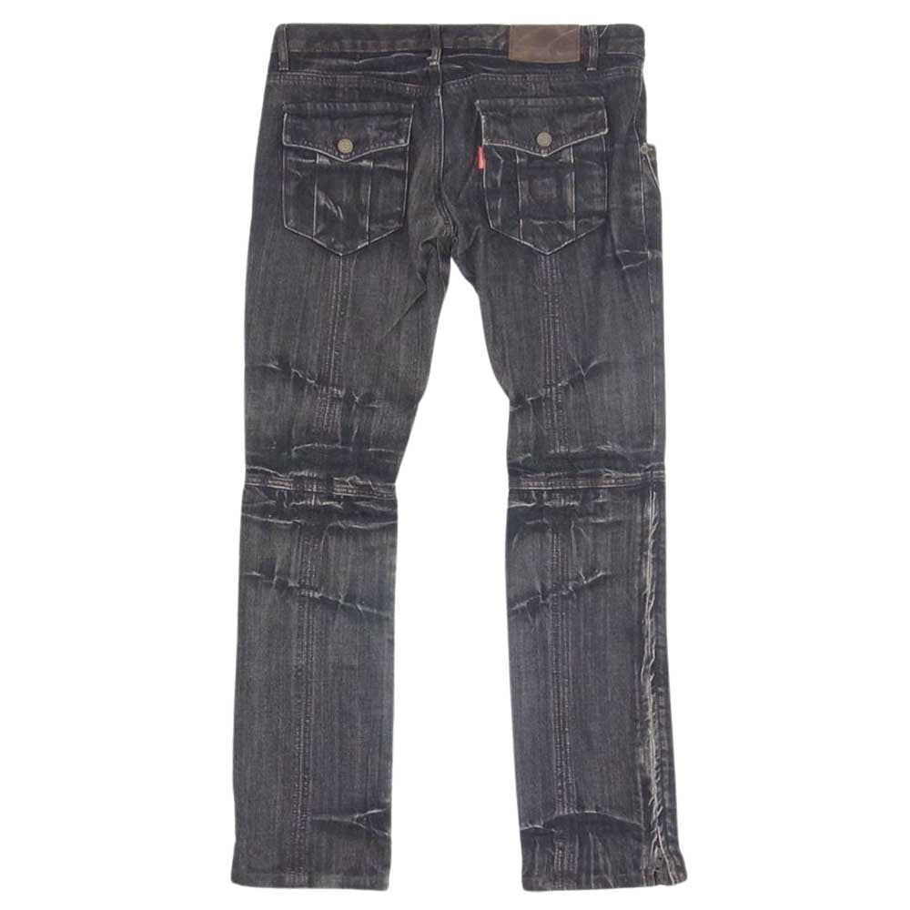 TORNADO MART トルネードマート TPT-7618 製品加工 裾ジップ スタッズ ブーツカット バイカー デニム パンツ ブラック系 L【中古】