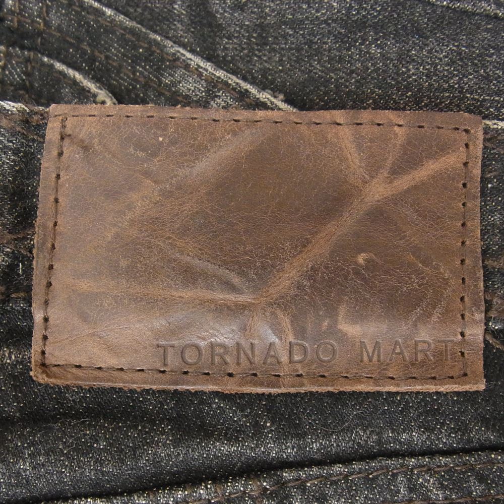 TORNADO MART トルネードマート TPT-7618 製品加工 裾ジップ スタッズ ブーツカット バイカー デニム パンツ ブラック系 L【中古】