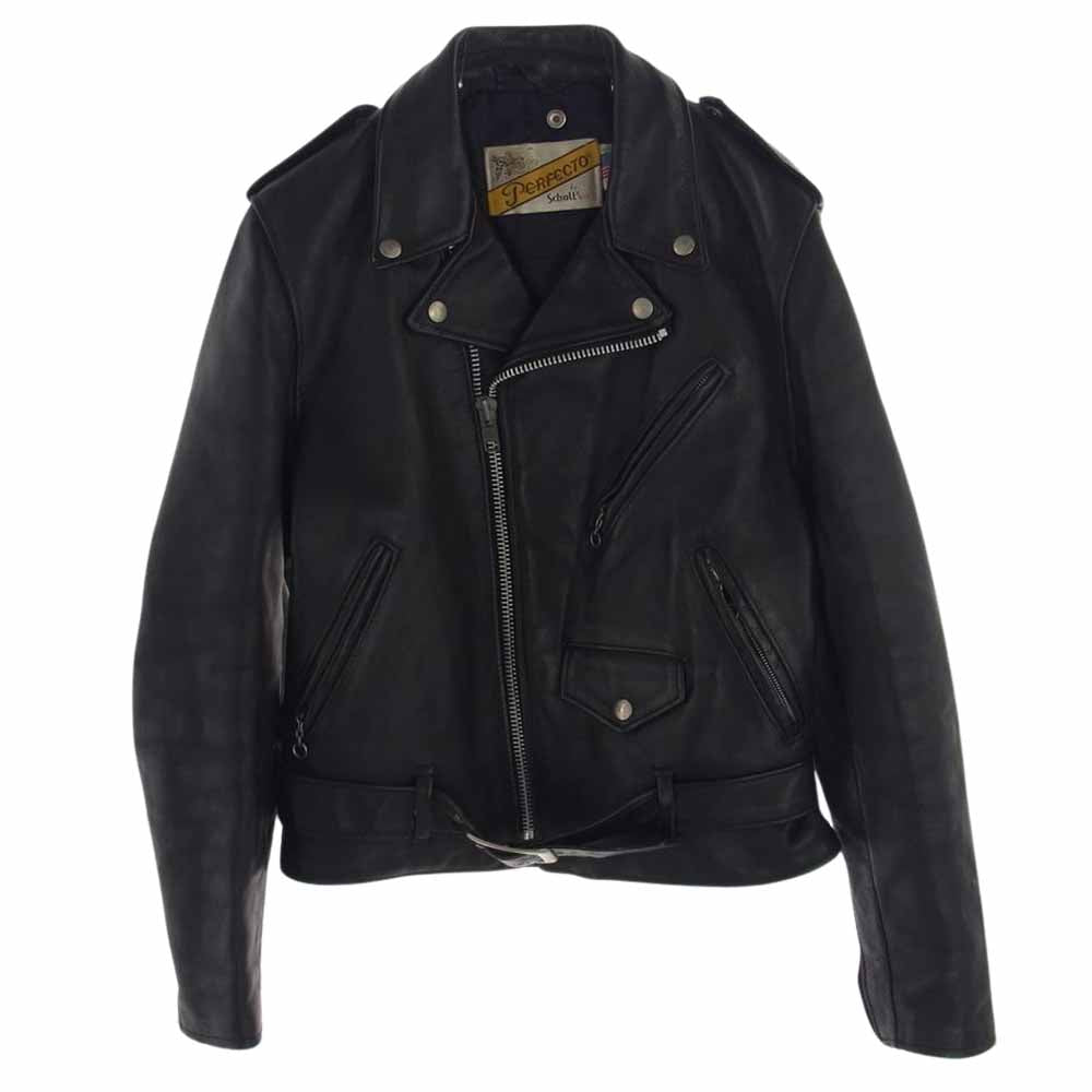 schott ショット  908 241-2600 90s ダブル ライダース ジャケット レザー ブラック系 36【中古】