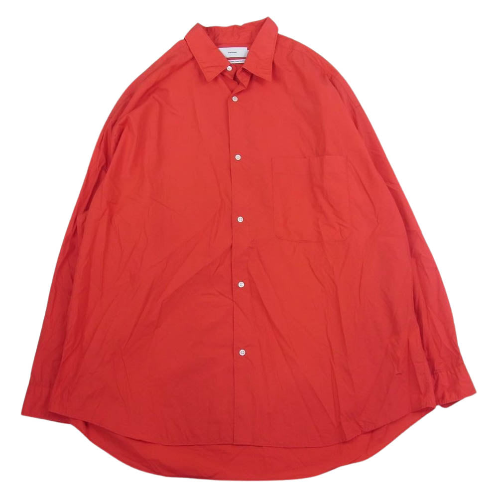 GRAPHPAPER グラフペーパー 23SS GM231-50080C BROAD L/S OVERSIZED REGULAR COLLAR SHIRT ブロード ロングスリーブ オーバーサイズ 長袖 シャツ レッド レッド系 F【中古】