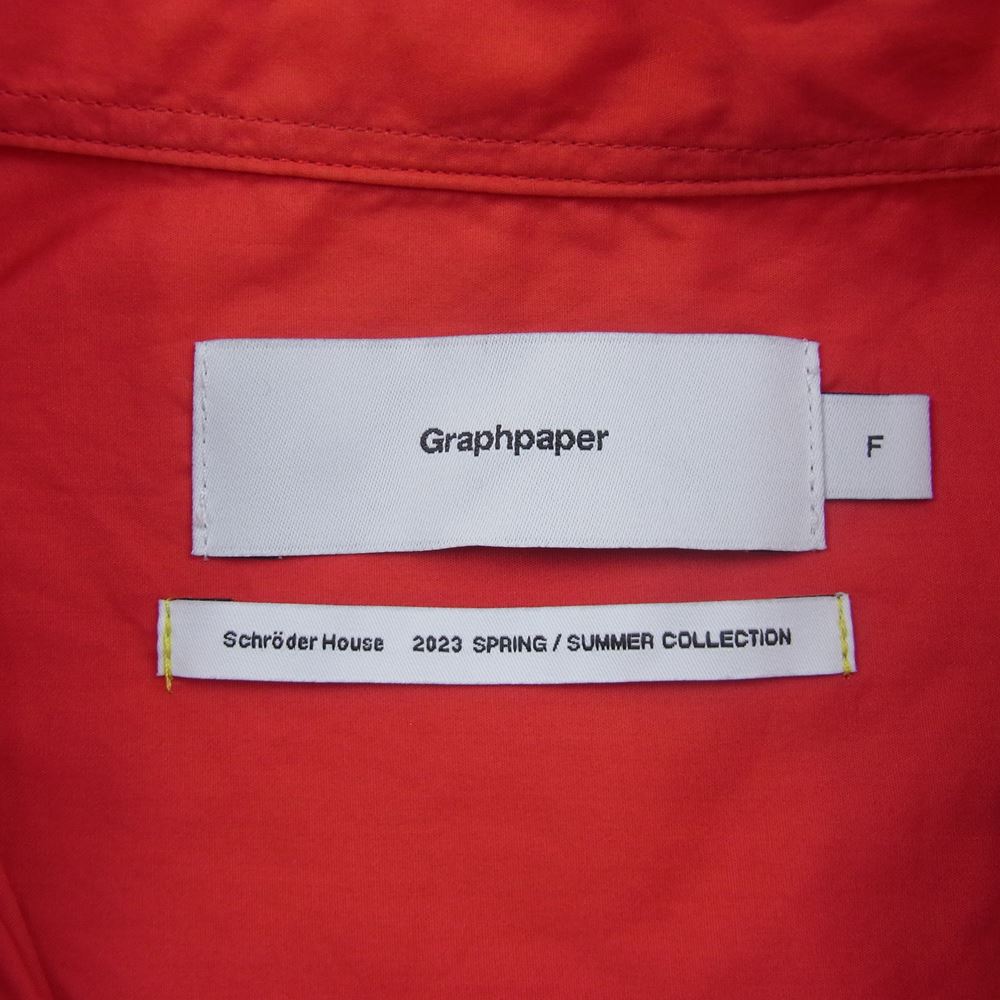 GRAPHPAPER グラフペーパー 23SS GM231-50080C BROAD L/S OVERSIZED REGULAR COLLAR SHIRT ブロード ロングスリーブ オーバーサイズ 長袖 シャツ レッド レッド系 F【中古】