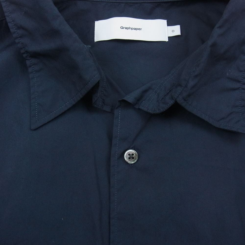 GRAPHPAPER グラフペーパー 23SS GM231-50080B BROAD L/S OVERSIZED REGULAR COLLAR SHIRT ブロード ロングスリーブ オーバーサイズ 長袖 シャツ ネイビー ネイビー系【中古】