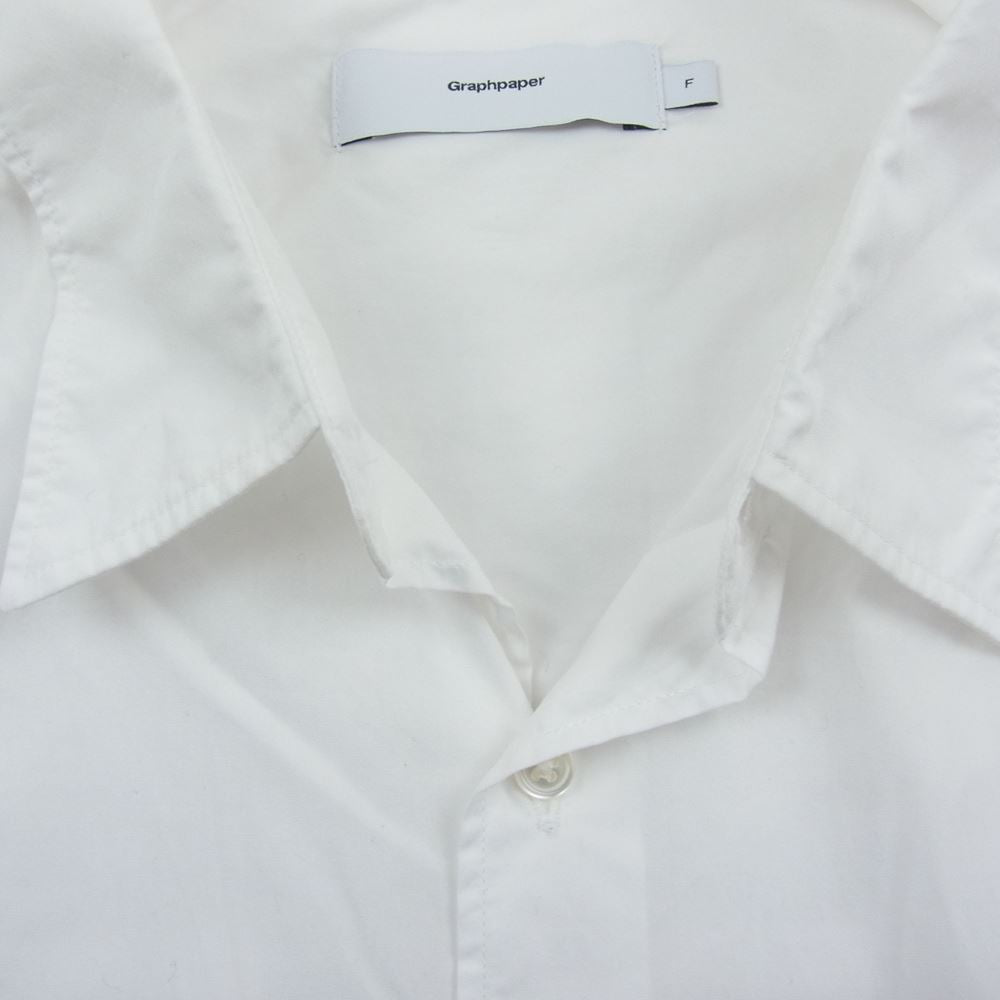 GRAPHPAPER グラフペーパー 22SS GM221-50115B  BROAD L/S OVERSIZED REGULAR COLLAR SHIRT オーバーサイズ レギュラーカラー 長袖 シャツ ホワイト系 F【中古】