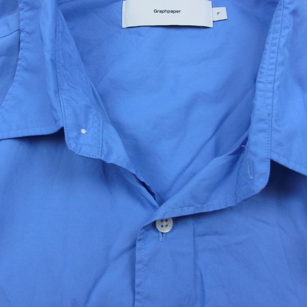 GRAPHPAPER グラフペーパー 23SS  GM231-50080B  BROAD L/S OVERSIZED REGULAR COLLAR SHIRT ブロード ロングスリーブ オーバーサイズ 長袖 シャツ ブルー ブルー系 F【中古】