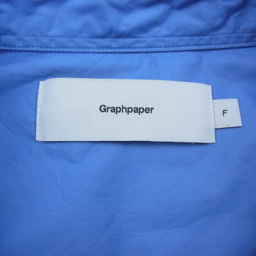 GRAPHPAPER グラフペーパー 23SS  GM231-50080B  BROAD L/S OVERSIZED REGULAR COLLAR SHIRT ブロード ロングスリーブ オーバーサイズ 長袖 シャツ ブルー ブルー系 F【中古】