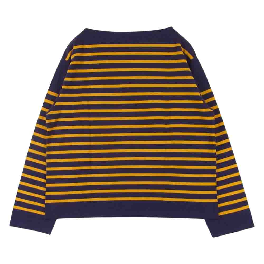 リノ 22AW H2202-CS001 BASQUE SHIRT ボーダー バスク シャツ コットン 日本製 パープル系 オレンジ系 1【美品】【中古】