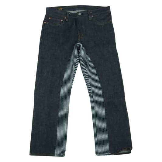 児島ジーンズ KG10-1059 10thアニバーサリー 21oz モンキーコンボ パンツ デニム ヒッコリー インディゴブルー系 ホワイト系 34【美品】【中古】