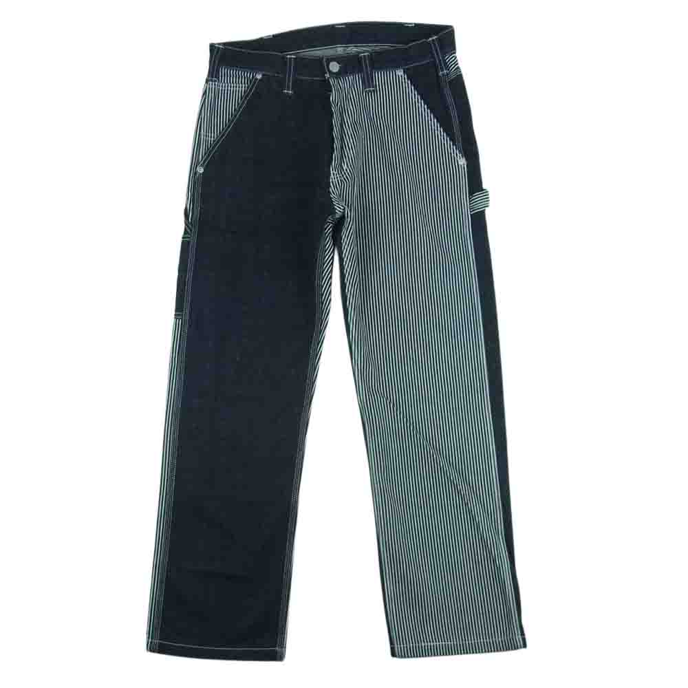 児島ジーンズ 21OZ MULTI COMBO PAINTER PANTS マルチコンボ ペインター パンツ ワーク デニム ヒッコリー インディゴブルー系 ホワイト系 32【美品】【中古】