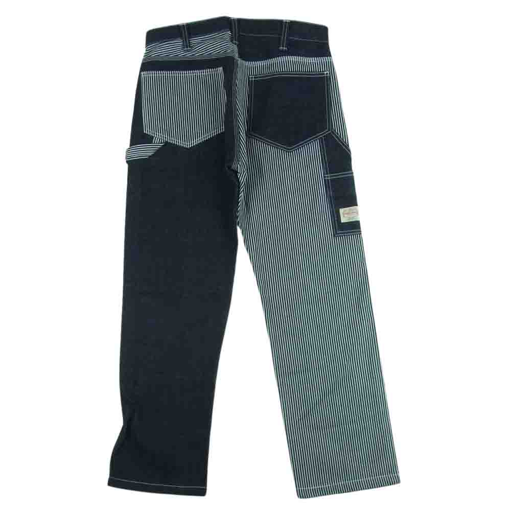 児島ジーンズ 21OZ MULTI COMBO PAINTER PANTS マルチコンボ ペインター パンツ ワーク デニム ヒッコリー インディゴブルー系 ホワイト系 32【美品】【中古】