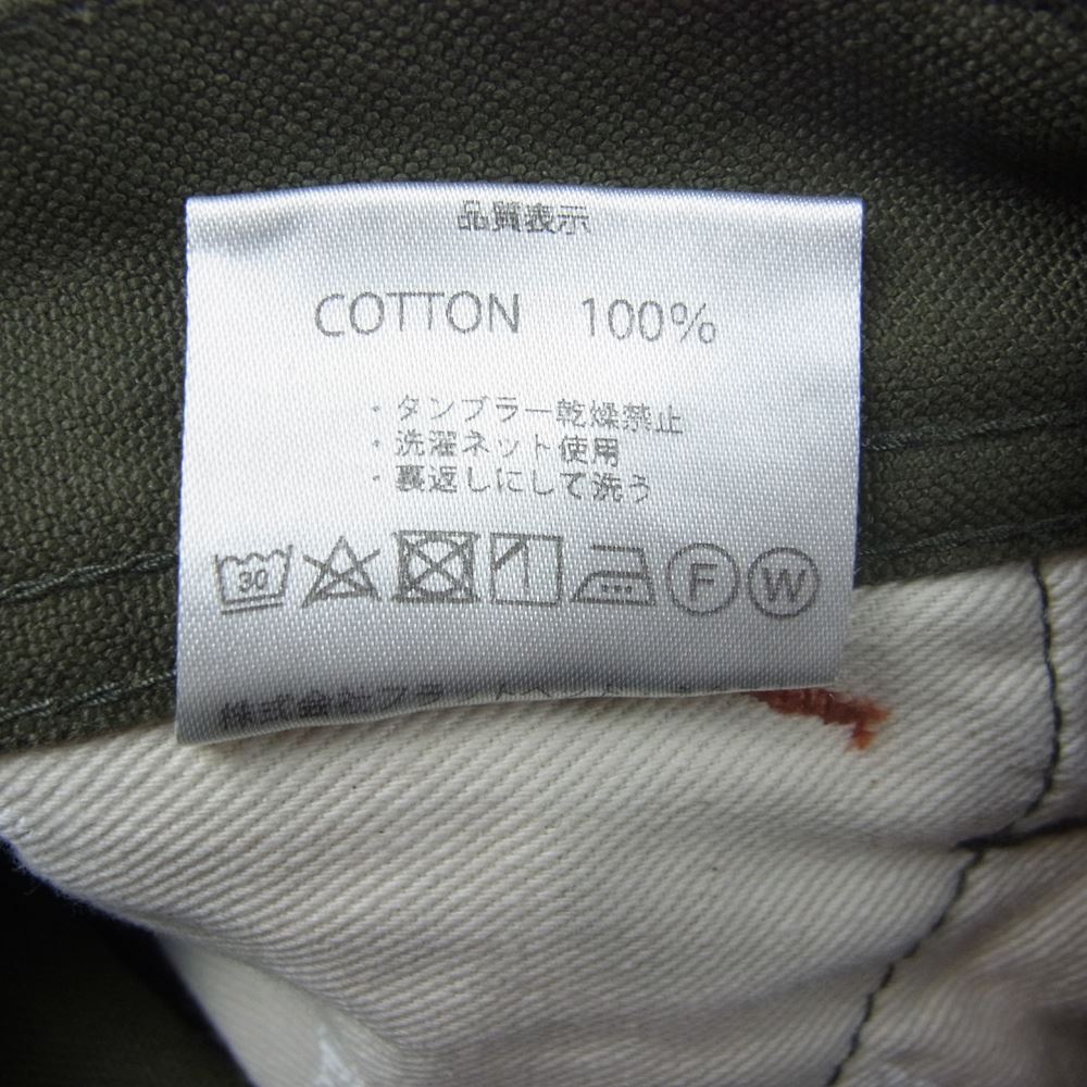 THE FLAT HEAD ザフラットヘッド フライボタン ミリタリー チノ ワーク パンツ カーキ系 L【中古】