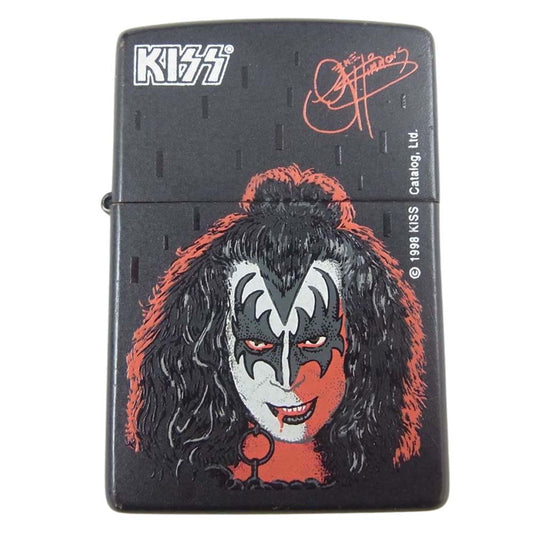 ZIPPO ジッポ KISS 1998 キッス オイル ライター ブラック系【中古】