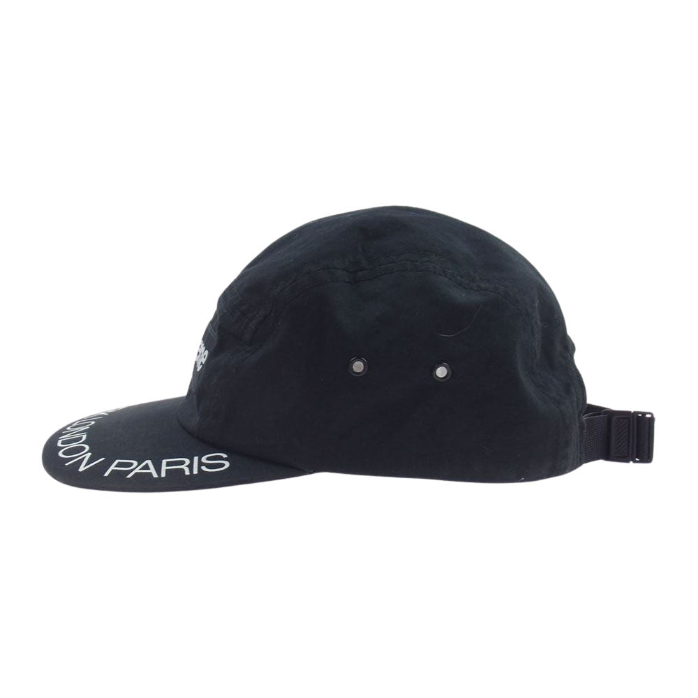 Supreme シュプリーム 18SS  NEWYORK LONDON PARIS CAP ニューヨークロンドン パリ プリント キャンプ キャップ ブラック系【中古】