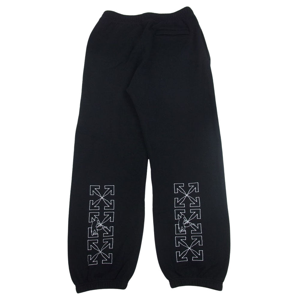 OFF-WHITE オフホワイト OMCH029E20FLE006 jogging trousers with arrows アロー 刺繍 スウェット パンツ ブラック系 M【中古】