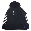 OFF-WHITE オフホワイト OMAB033E19185005 Diag Mariana Double Tee Hoodie ダイアグマリアナ ダブル Tシャツ フーディ レイヤード プルオーバー パーカー  ブラック系 L【中古】