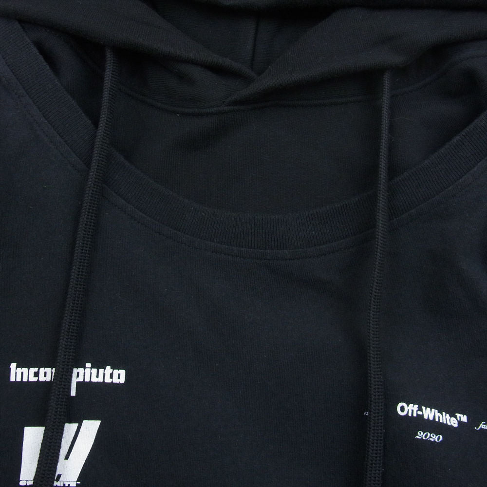 OFF-WHITE オフホワイト OMAB033E19185005 Diag Mariana Double Tee Hoodie ダイアグマリアナ ダブル Tシャツ フーディ レイヤード プルオーバー パーカー  ブラック系 L【中古】