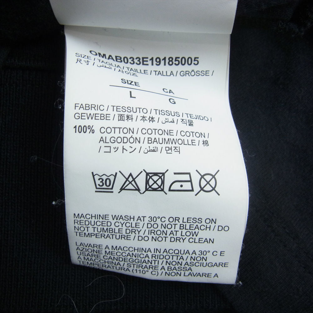 OFF-WHITE オフホワイト OMAB033E19185005 Diag Mariana Double Tee Hoodie ダイアグマリアナ ダブル Tシャツ フーディ レイヤード プルオーバー パーカー  ブラック系 L【中古】