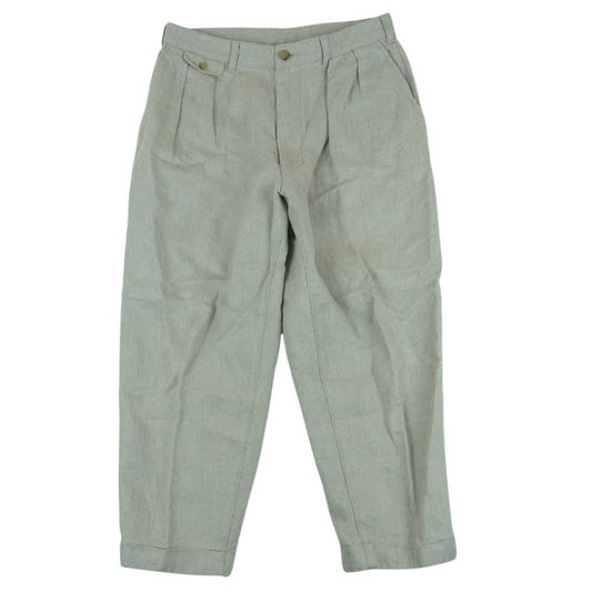BEAMS ビームス 38-23-0144-139 PLUS プラス  2プリーツ リネン トラウザーズ パンツ 中国製 ベージュ系 M【中古】
