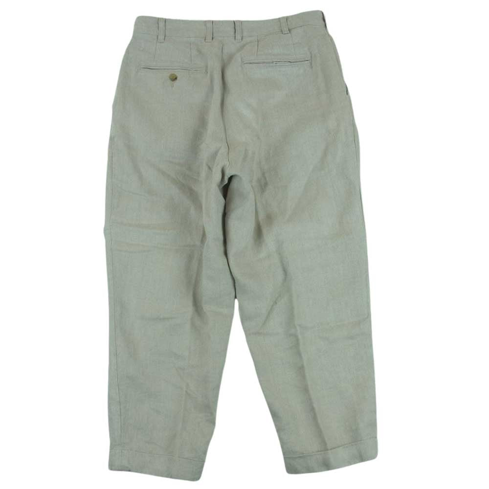 BEAMS ビームス 38-23-0144-139 PLUS プラス  2プリーツ リネン トラウザーズ パンツ 中国製 ベージュ系 M【中古】