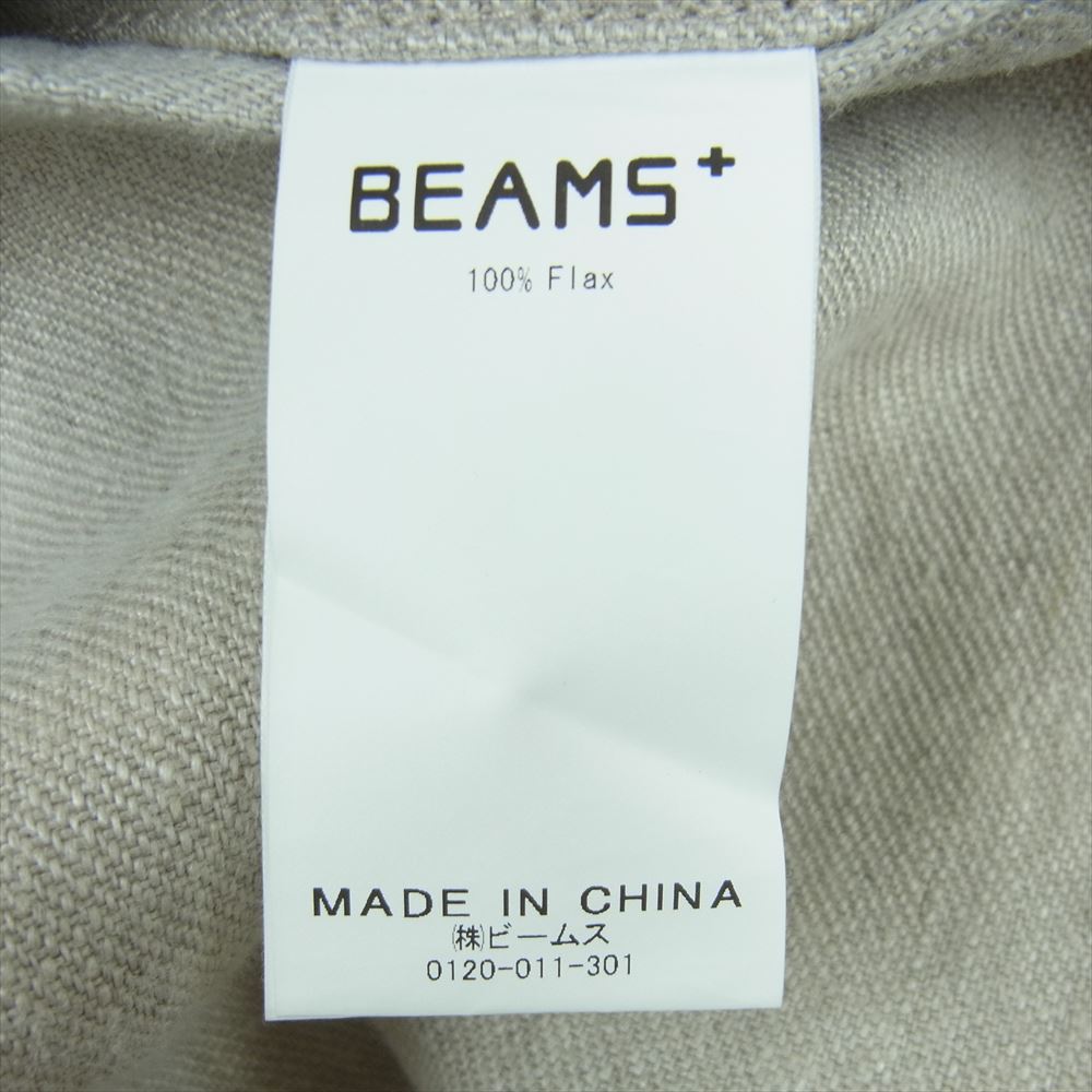 BEAMS ビームス 38-23-0144-139 PLUS プラス  2プリーツ リネン トラウザーズ パンツ 中国製 ベージュ系 M【中古】