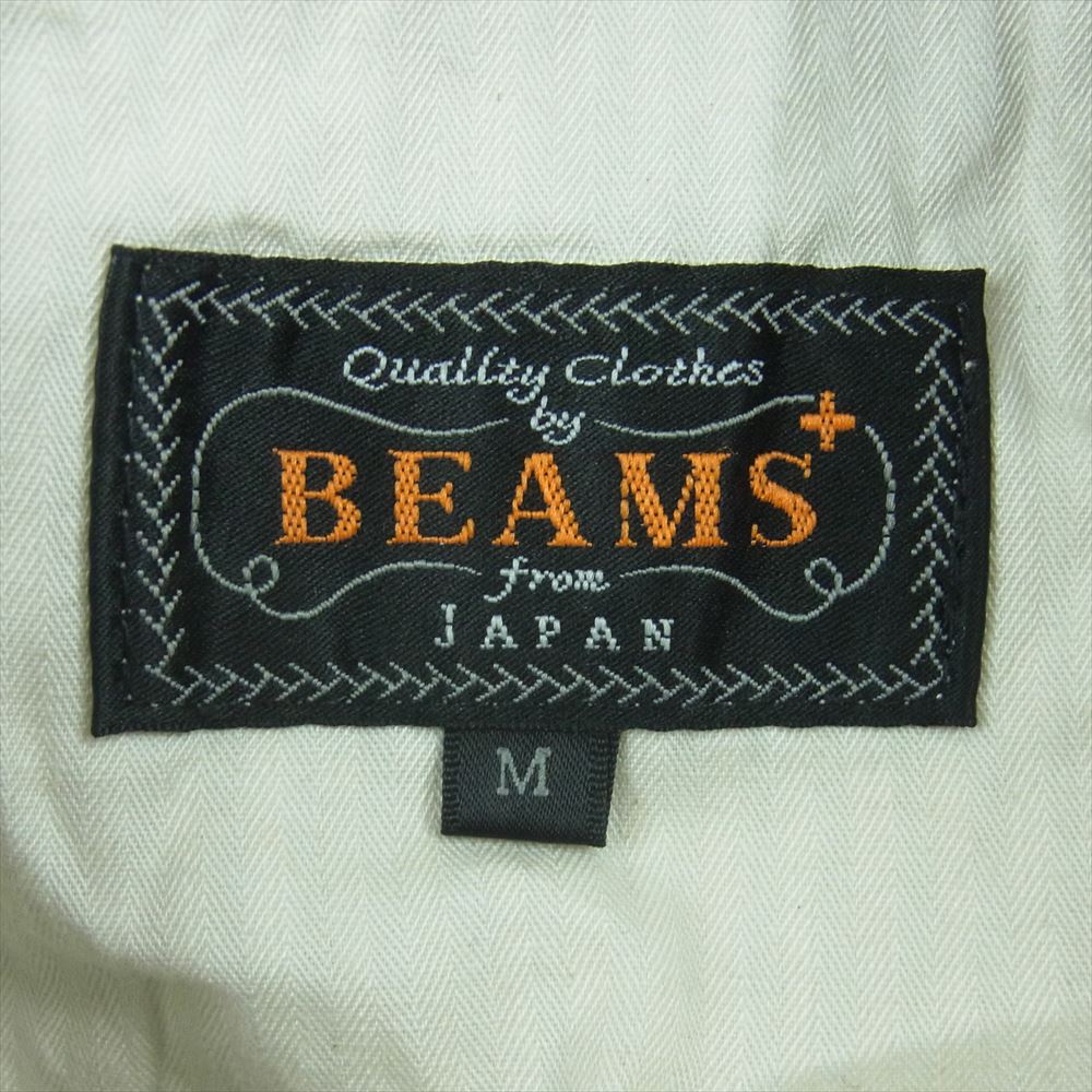 BEAMS ビームス 38-23-0144-139 PLUS プラス  2プリーツ リネン トラウザーズ パンツ 中国製 カーキ系 M【中古】