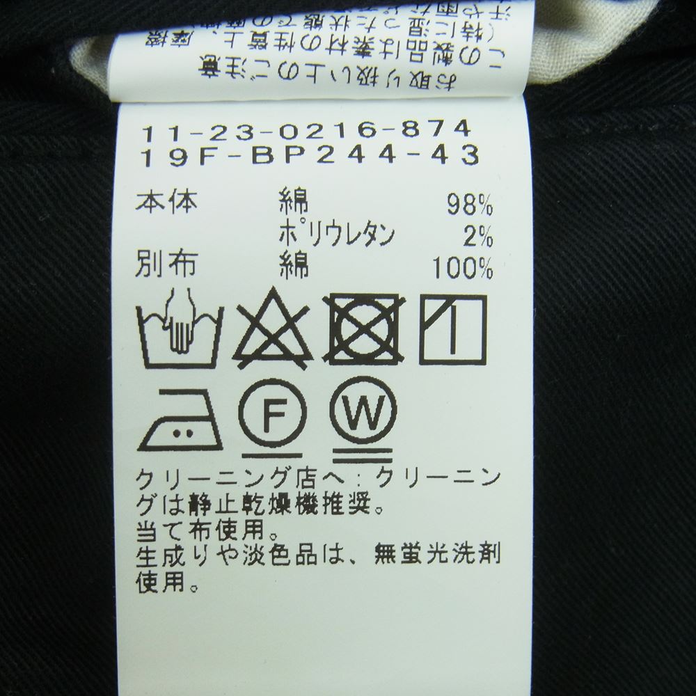 BEAMS ビームス 11-23-0216-874 PLUS プラス  2プリーツ チノ トラウザーズ パンツ 日本製 ブラック系 M【中古】