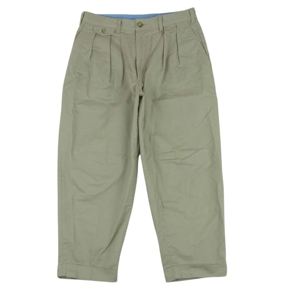 BEAMS ビームス 38-23-0097-874 PLUS プラス  2プリーツ チノ トラウザーズ パンツ 日本製 ベージュ系 M【中古】