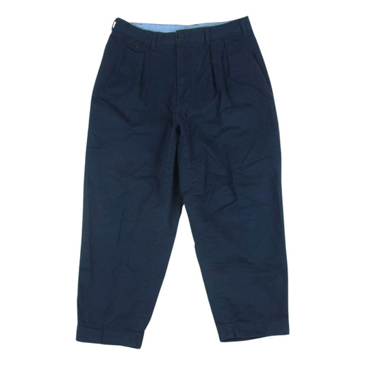 BEAMS ビームス 38-23-0097-874 PLUS プラス  2プリーツ チノ トラウザーズ パンツ 日本製 ネイビー系 M【中古】