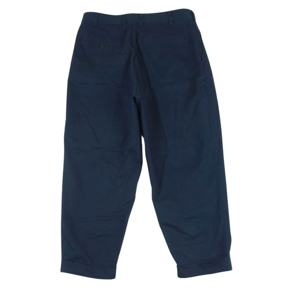 BEAMS ビームス 38-23-0097-874 PLUS プラス  2プリーツ チノ トラウザーズ パンツ 日本製 ネイビー系 M【中古】