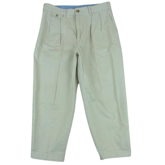 BEAMS ビームス 38-23-0097-874 PLUS プラス  2プリーツ チノ トラウザーズ パンツ 日本製 ライトベージュ系 M【中古】