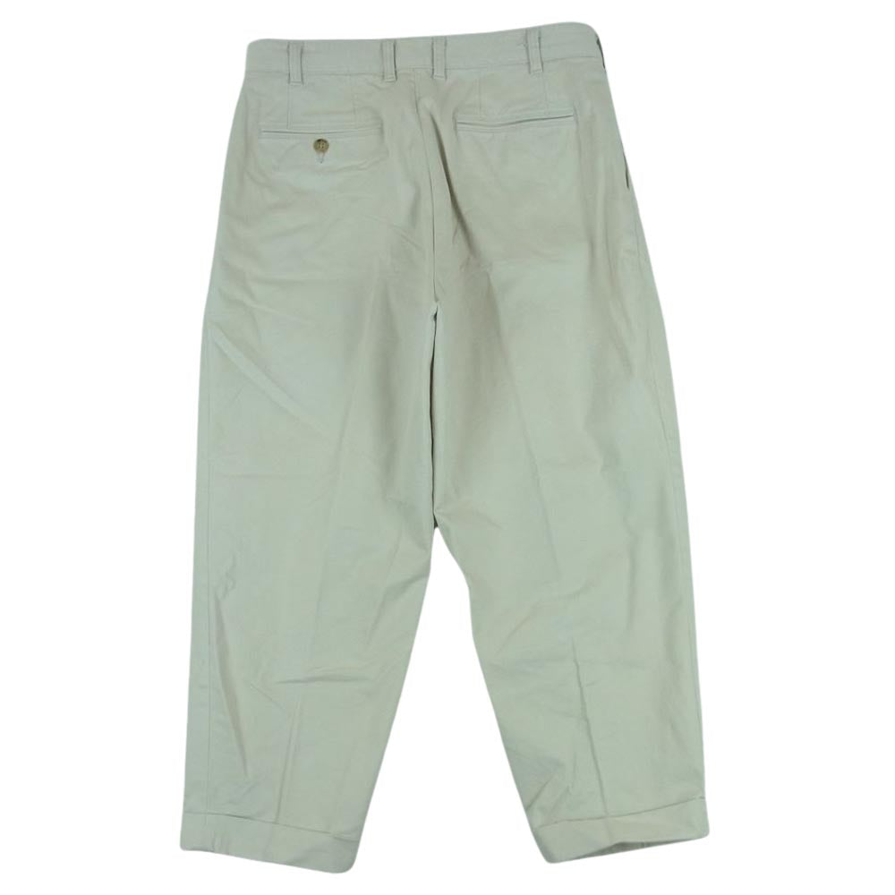 BEAMS ビームス 38-23-0097-874 PLUS プラス  2プリーツ チノ トラウザーズ パンツ 日本製 ライトベージュ系 M【中古】