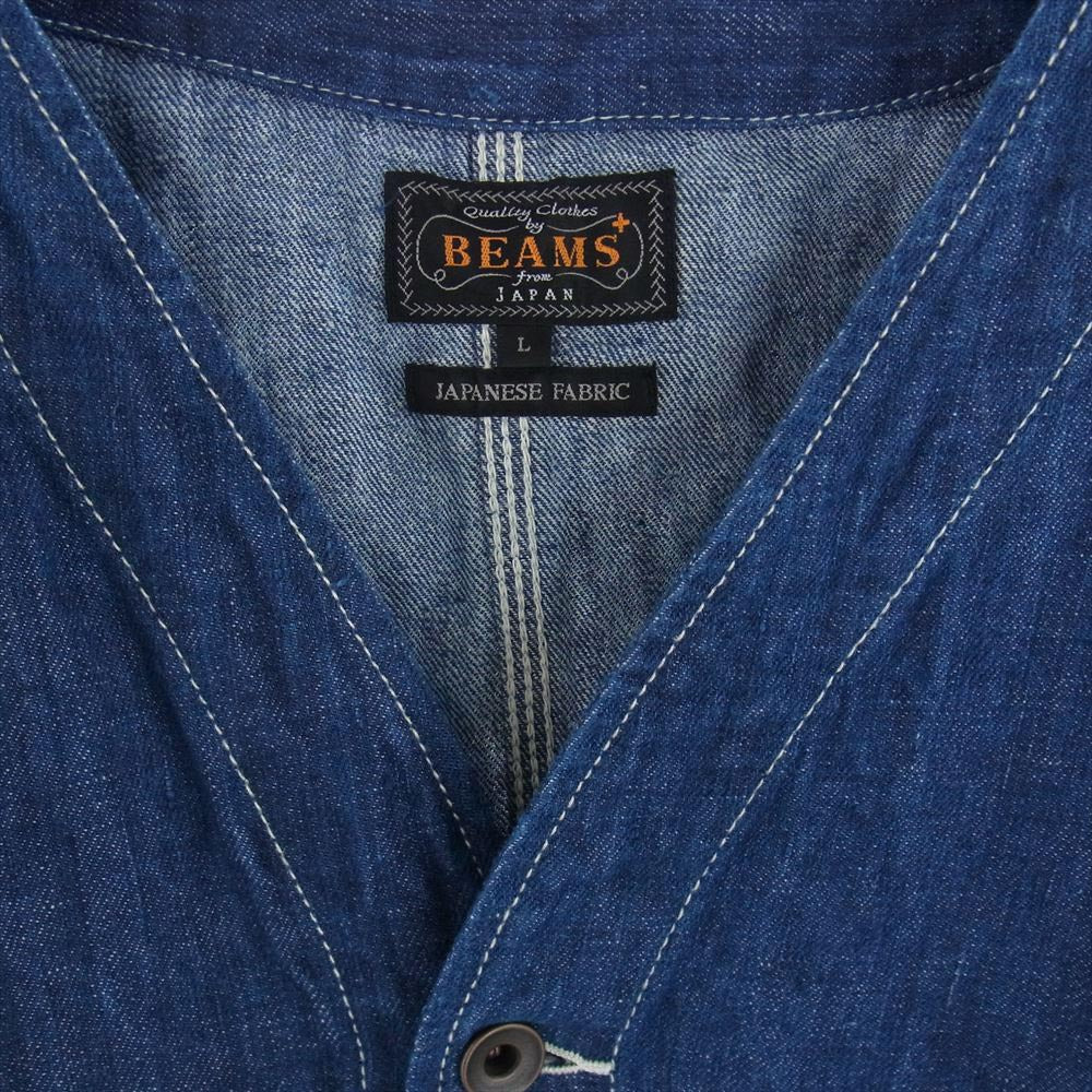 BEAMS ビームス 22SS PLUS プラス リネン エンジニア ジャケット ブルー系 L【中古】