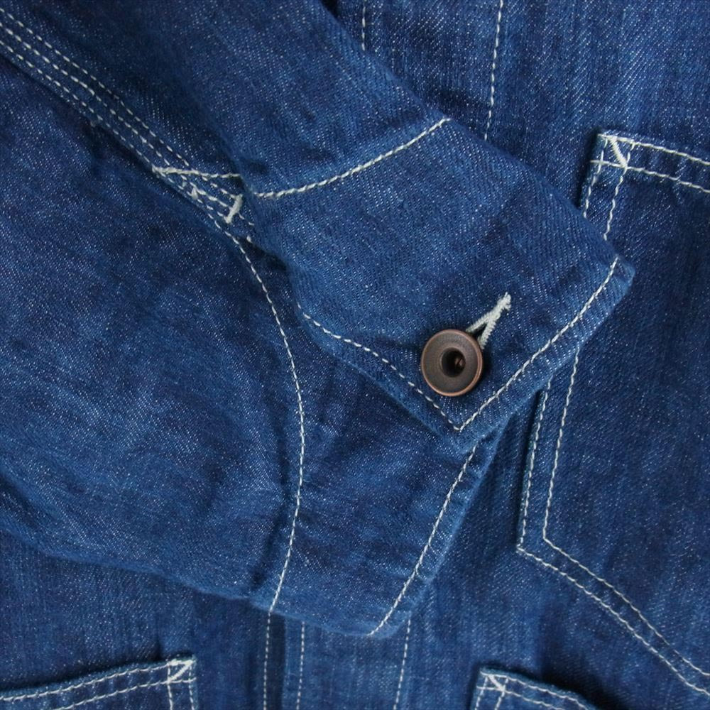 BEAMS ビームス 22SS PLUS プラス リネン エンジニア ジャケット ブルー系 L【中古】