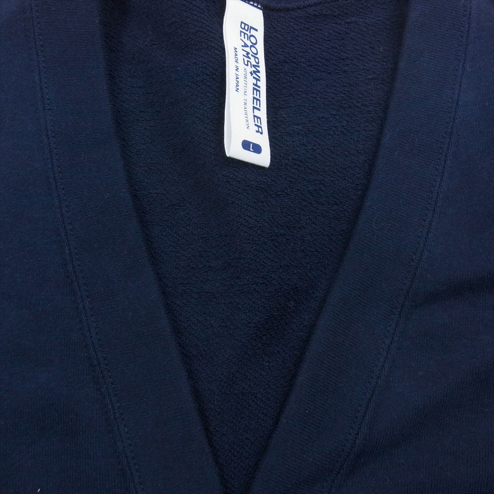 × BEAMS PLUS ビームスプラス スウェット カーディガン ネイビー系 L【美品】【中古】